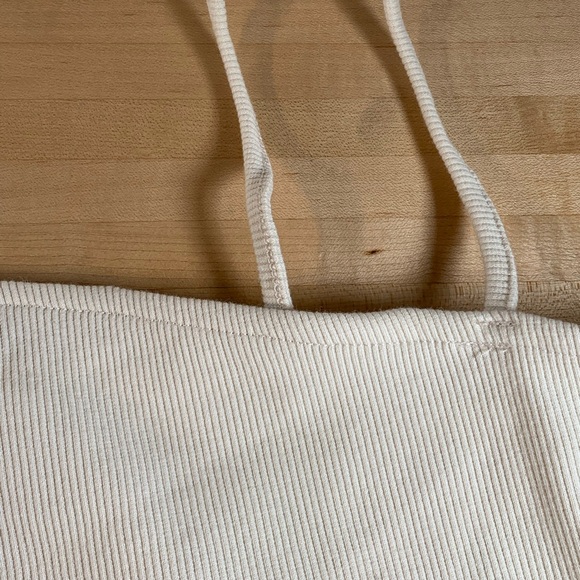 Women’s 4X one shoulder cream crop top tortoise shell colored accent by LOVEFOOL - Picture 6 of 8